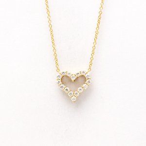 TIFFANY 18k Gold Diamond Heart Necklace